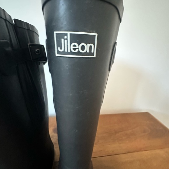 JILEON EXTRA WIDE CALF WOMENS' RAIN BOOTS - BLAK - SIZE 9 - Picture 5 of 6